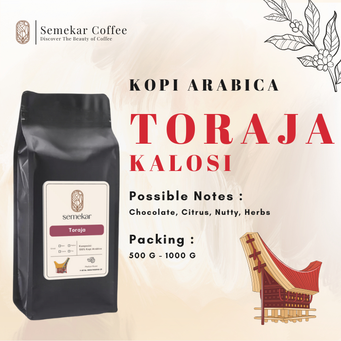 

Semekar Coffee - Kopi Tana Toraja arabica Specialty Roasted Beans - 500G