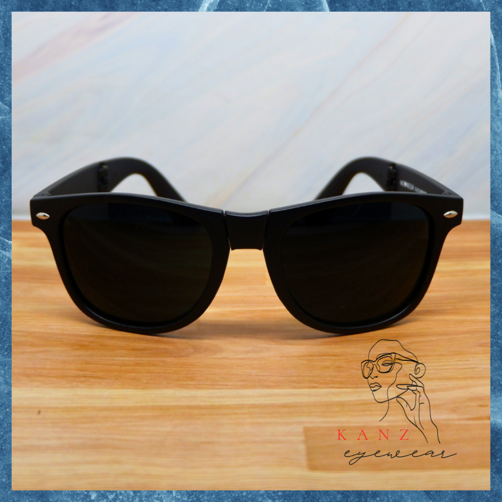 Kacamata Fashion Gaya Bulat Hitam Lipat Besar Pria Wanita Cowok Cewek Hijab