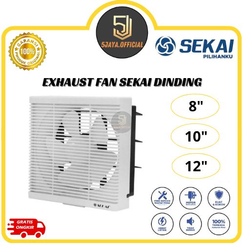 Exhaust Fan Dinding Sekai 8inch, 10inch, 12inch - WEF890/WEF1090/WEF1290 Hexos Fan Sekai