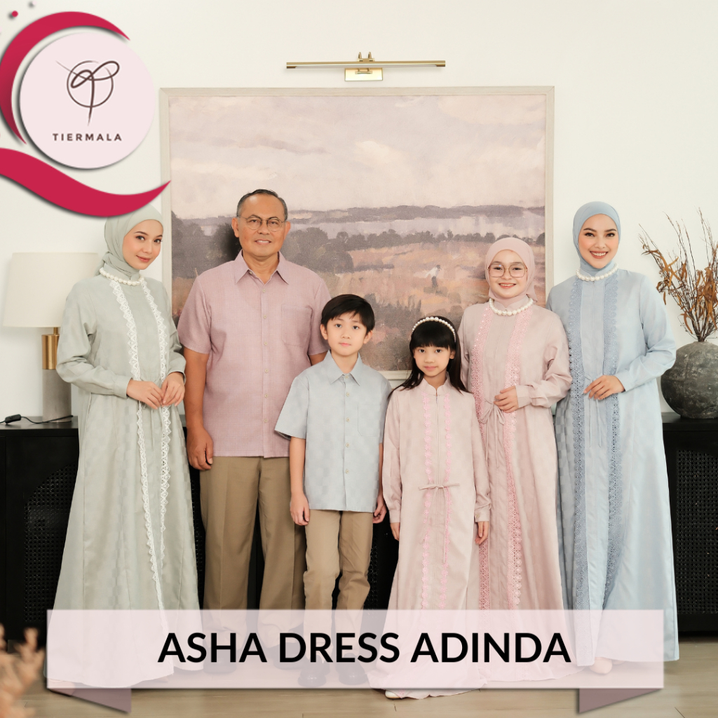 Tiermala ASHA Dress Adinda Sarimbit  Series - Dress Anak/ Cotton Embos Renda Terlaris