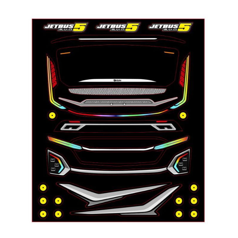 stiker lampu miniatur bus jb5 dan jb3