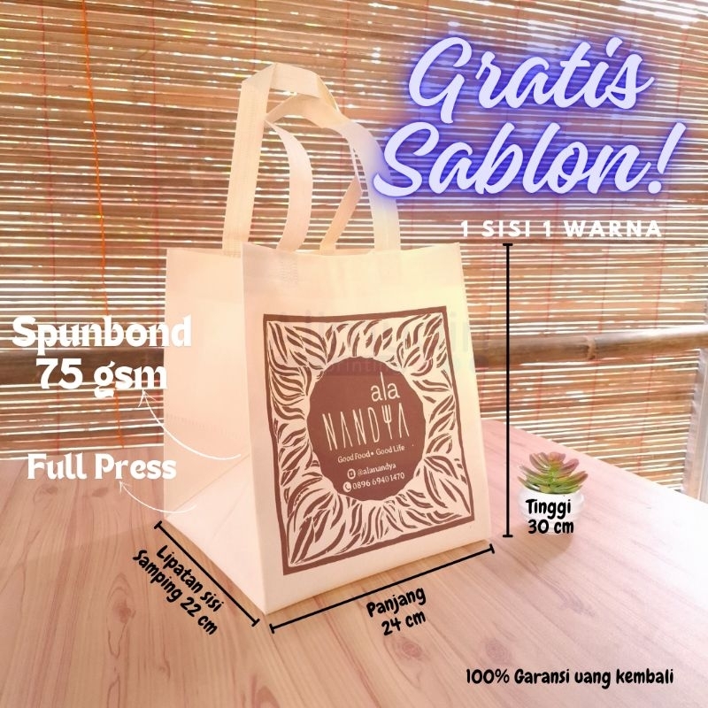 

Goodie Bag HBPA 24 x 22 x 25 ( Box 22 x 22 ) Spunbond Custom Sablon