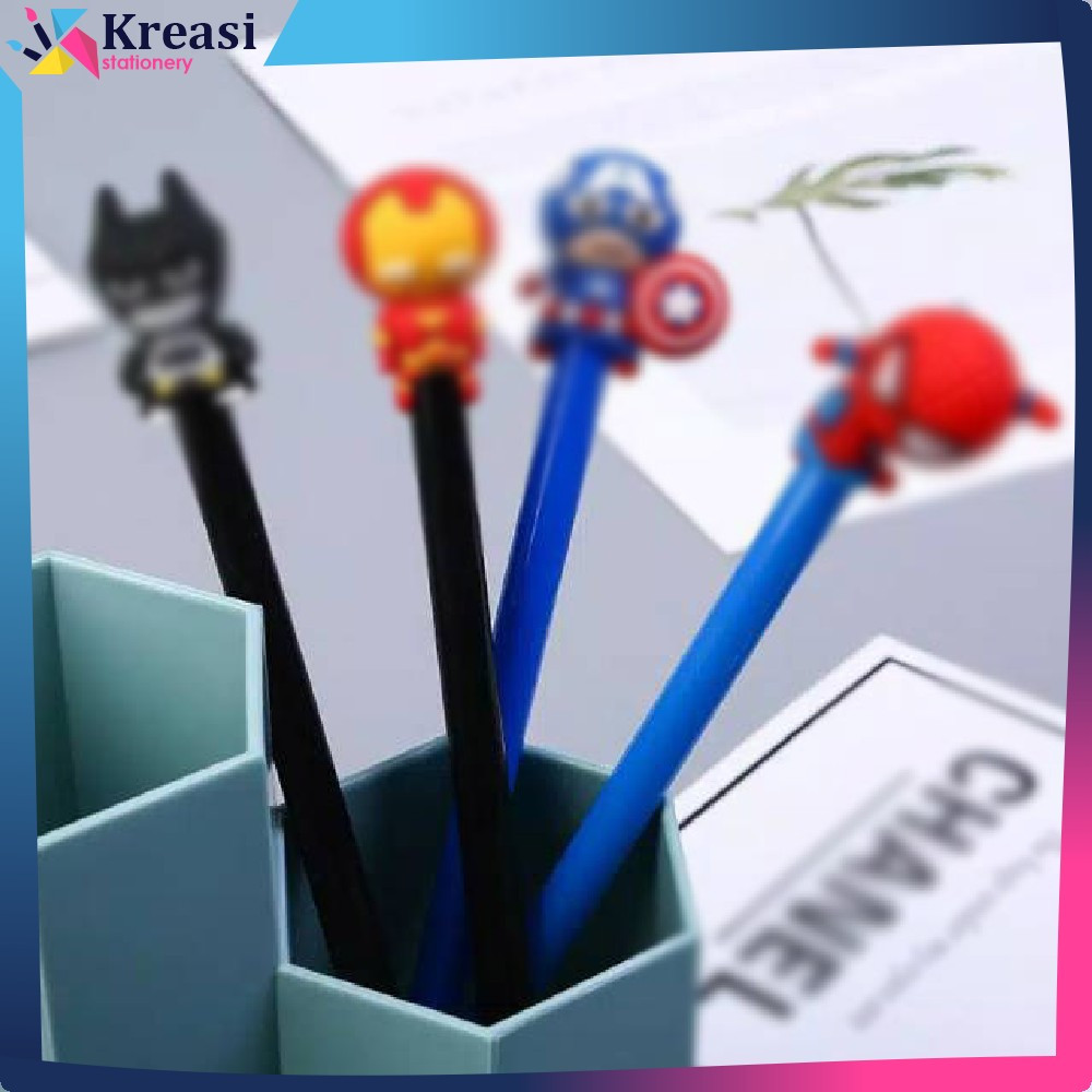 

Pen Hero Alat Tulis Stationary / Pena Hero / Pulpen Gel Karakter Hero Lucu Kreasi Stationery A12