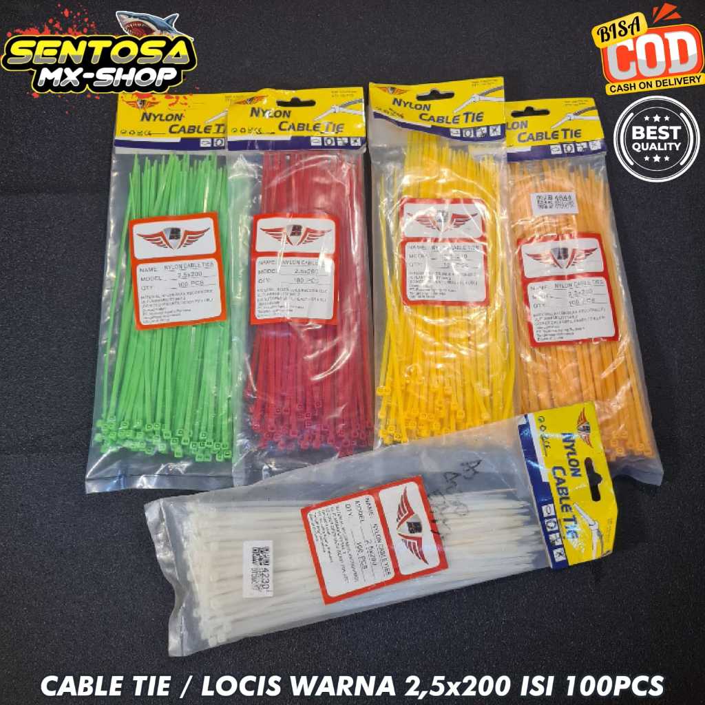 

CABLE TIES / LOCIS WARNA 2,5x200 CABLE TIE ISI 100 PCS