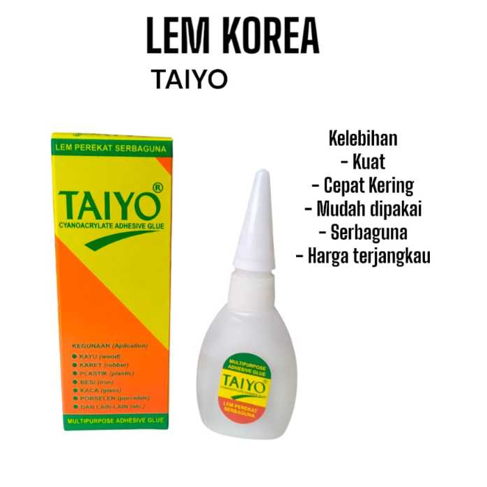 

TAIYO Lem Korea Serbaguna Cyanocrylate Adhesive Glue