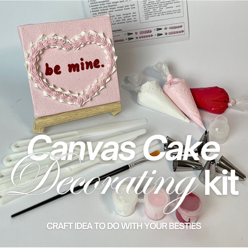 

IMPASTEL VALENTINE DIY EDITION - Canvas Cake 10x10cm | DIY Kit Canvas Cake Kado Unik Hadiah Ulang tahun Valentine Galentine Anniversary untuk Pacar Dekorasi Dinding Meja Pajangan
