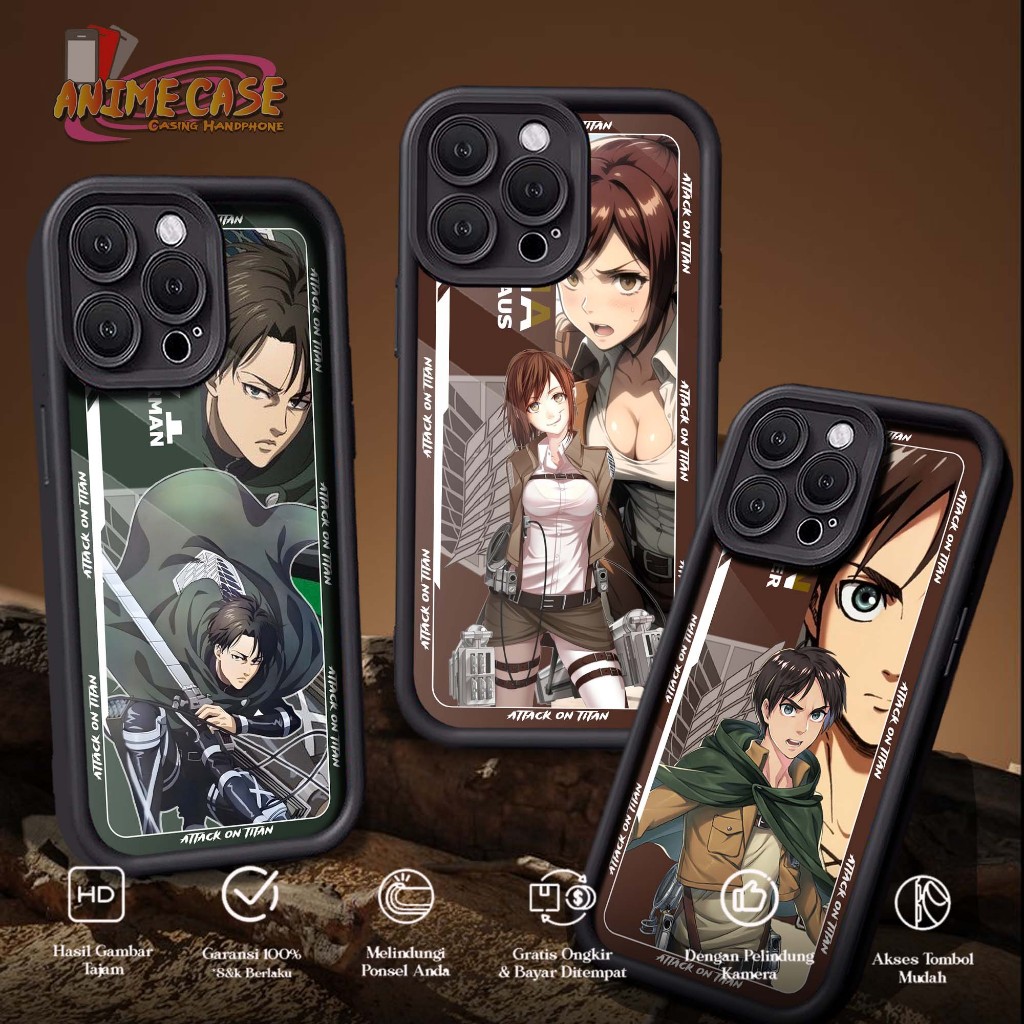 Case OPPO A59 / F1S A60 A71 A72 5G A74 4G A95 4G F19 F19S A78 4G A79 5G Anime Case Motif AOT Casing 