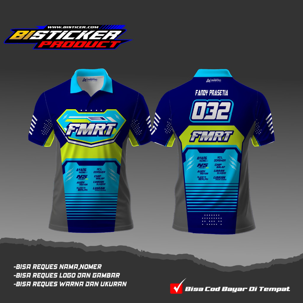 KAOS JERSEY BALAP MOTOR RACING CUSTOM PRINTING (GRATIS GANTI NAMA NOMER)