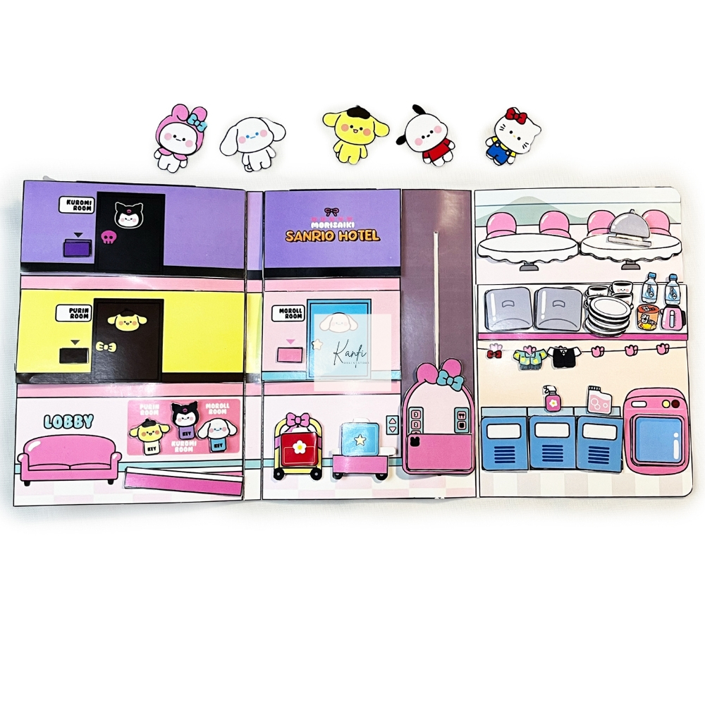 Toca Boca Sanrio Hotel Paper Doll Mainan Buku Anak Paper Book Bongkar Pasang Bp Bpan Squishy Book Qu