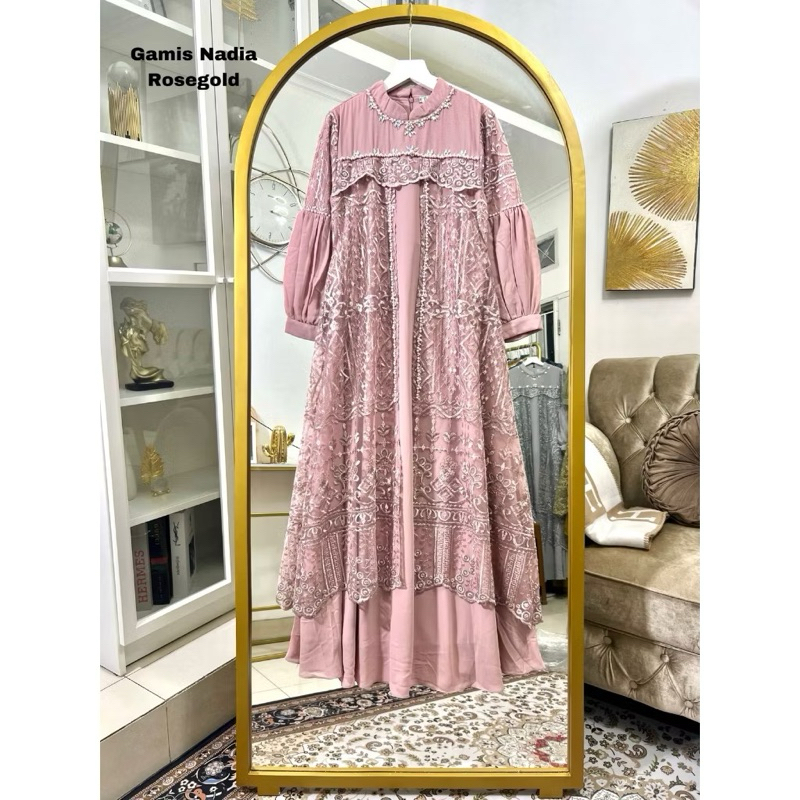 New Gamis Nadia Dress Terbaru/Gamis Lebaran Super Mewah/Gamis Jumbo
