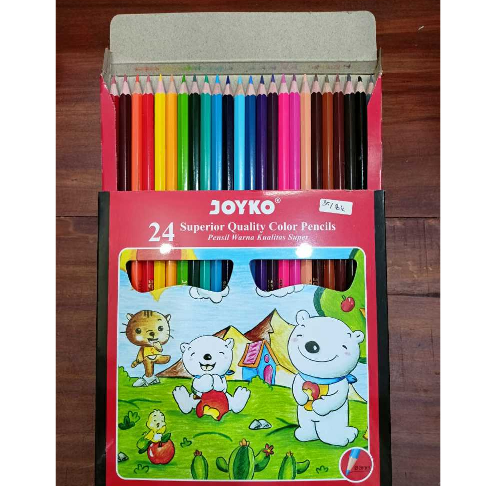 

Pensil Warna/Pencil Warna 24Pcs /24Warna Set/Panjang color / Pencil 1 Set Pensil Warna Joyko CP-101 (24 Warna) / Pensil warna Joyko