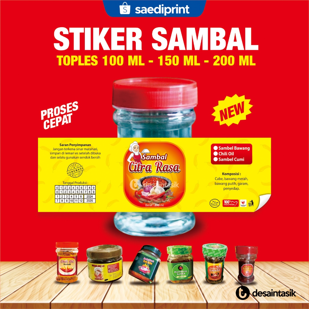 

Stiker Sambal Botol 100, 150, 200 ml Siap Pakai Proses Cepat