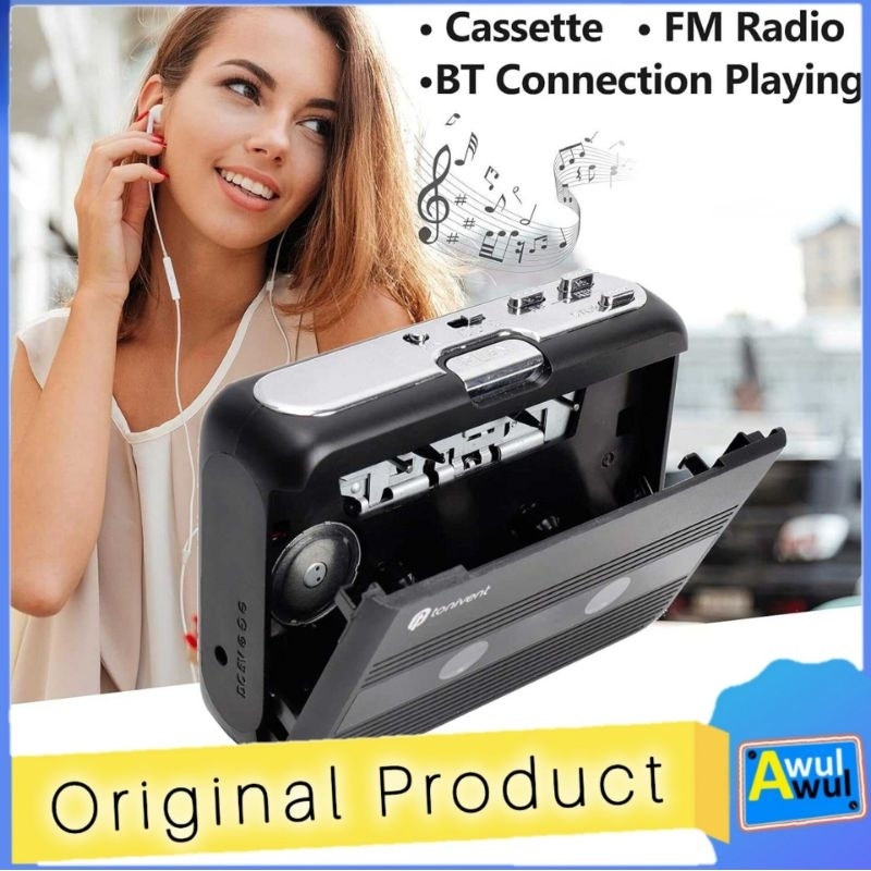 Walkman Kaset Pita Bluetooth Player Kaset Jadul Auto Reserve with FM Radio