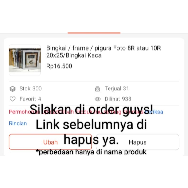 Bingkai Foto 8R Atau 10R 20X25/Pigura Foto