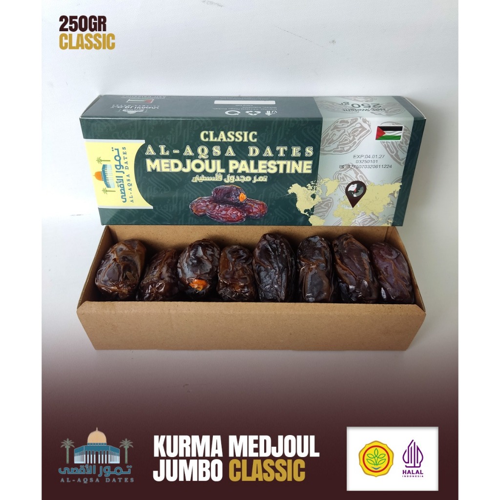 

Kurma Medjool Dates Large Premium 250gr AL Rowad Medjool Jumbo 250gr Kurma Medjool Palestine