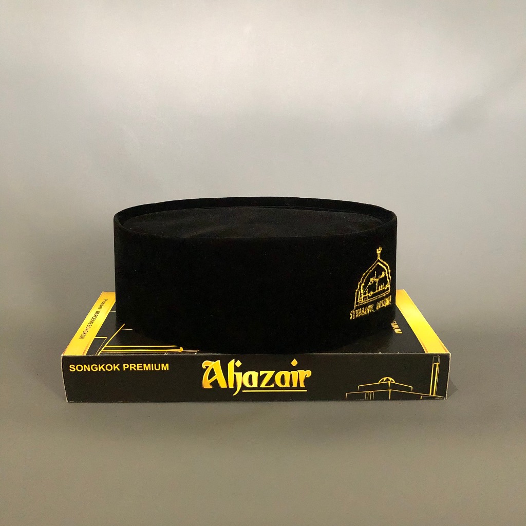 peci hitam logo syubbanul muslimin songkok syubbanul muslimin murah tinggi 9 bahan bludru - Aljazair