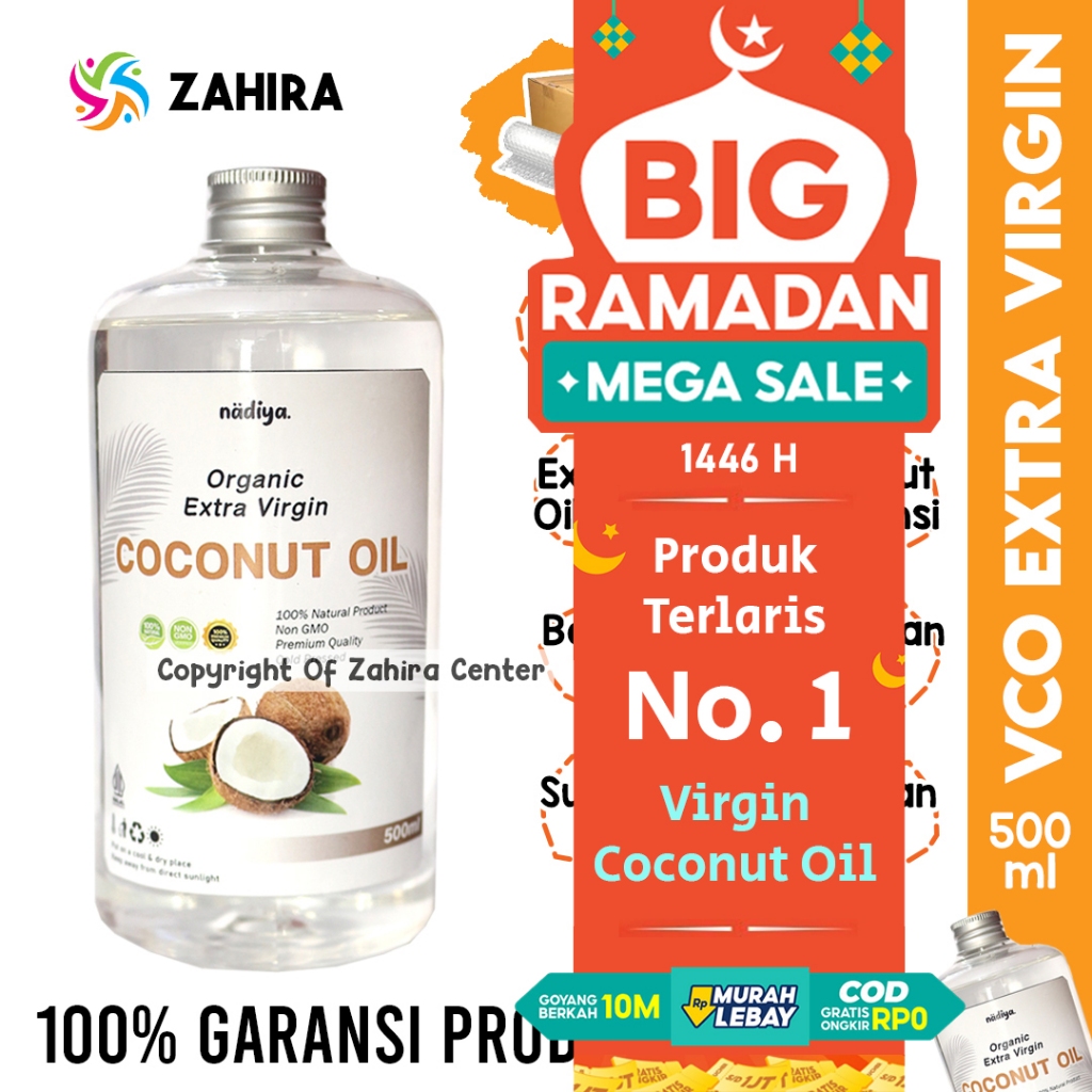 

VCO Premium 500ml Organic Natural Extra Virgin ECVO Minyak Kelapa Coconut Oil Bagus Kulit Rambut