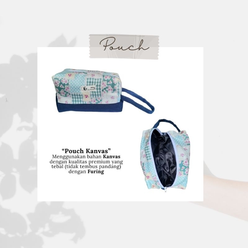 Pouch kanvas kosmetik make up & souvenir