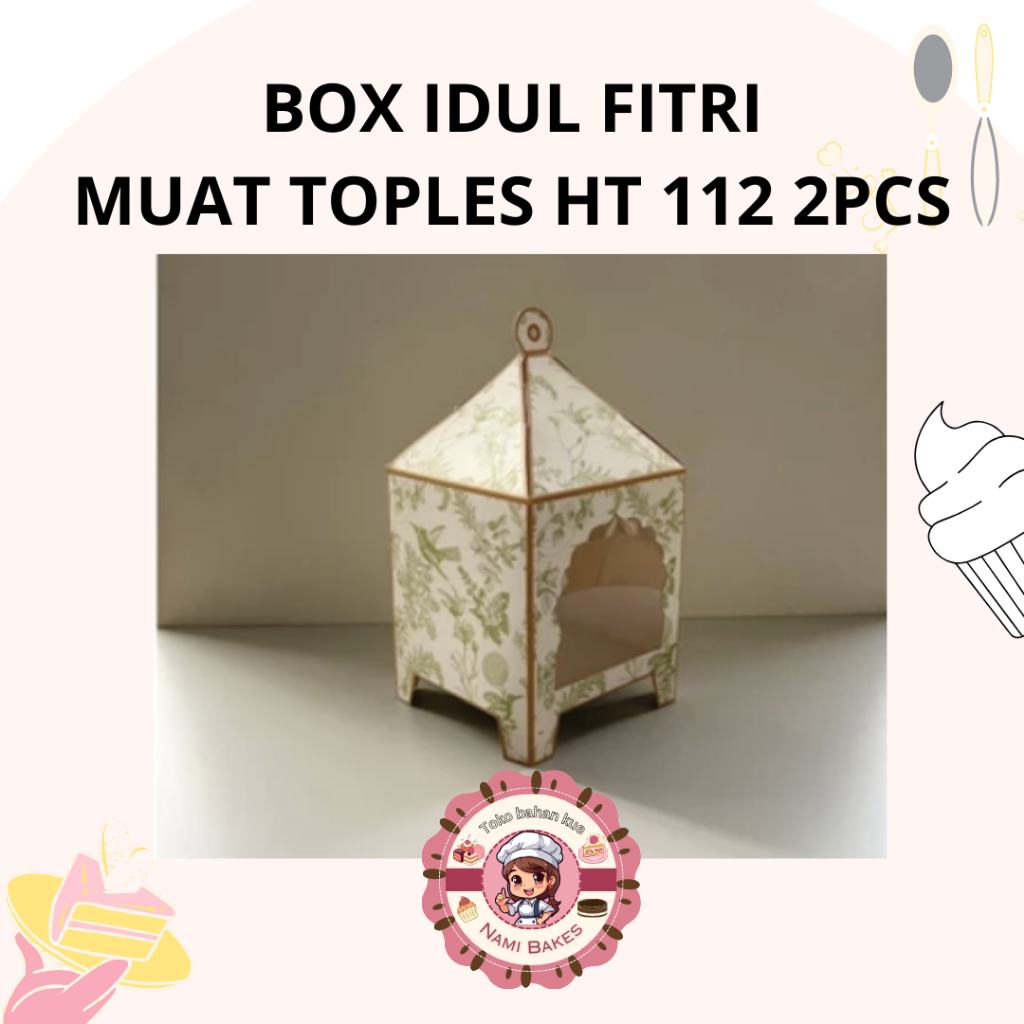 

Kotak Lebaran Pagoda Muat hardtop 112 2pcs / Hampers Idul Fitri I untuk toples kue kering, snack, roti EID MUBARAK