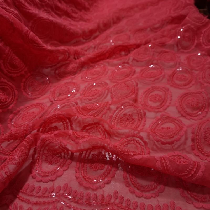 kain sifon bordir - kain chiffon bordir - kain sifon bordir Payet - kain butik