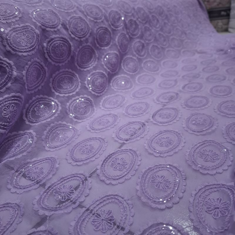 kain sifon bordir - kain chiffon bordir - kain sifon bordir Payet - kain butik