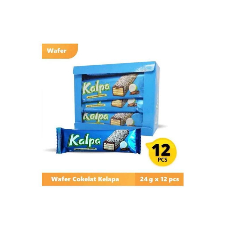 

Kalpa wafer dengan serutan kelapa 1box 12pcs berat 24gr/pcs