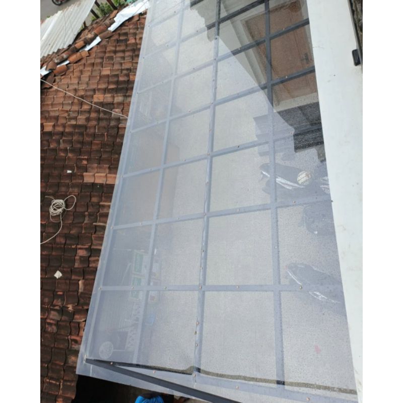Kanopi kaca/solarflat clear/rangka galvanis