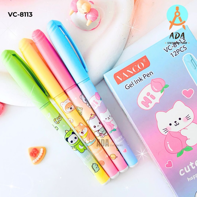 

SET (4pcs dan 12pcs) GEL PEN VANCO 0.5mm GAMBAR LUCU /VC-8113