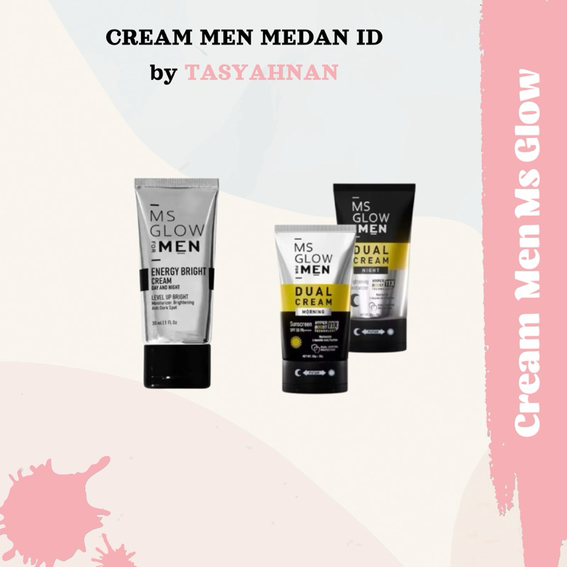 Bright Cream Ms Glow for Men | MS Glow For Men Cream Day Night Energy Bright Siang dan Malam Cerahka