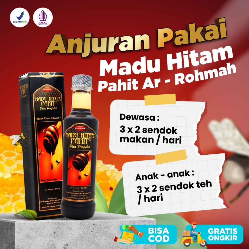 

Madu Hitam Pahit Plus Propolis Ar Rohmah - MHP Arrohmah