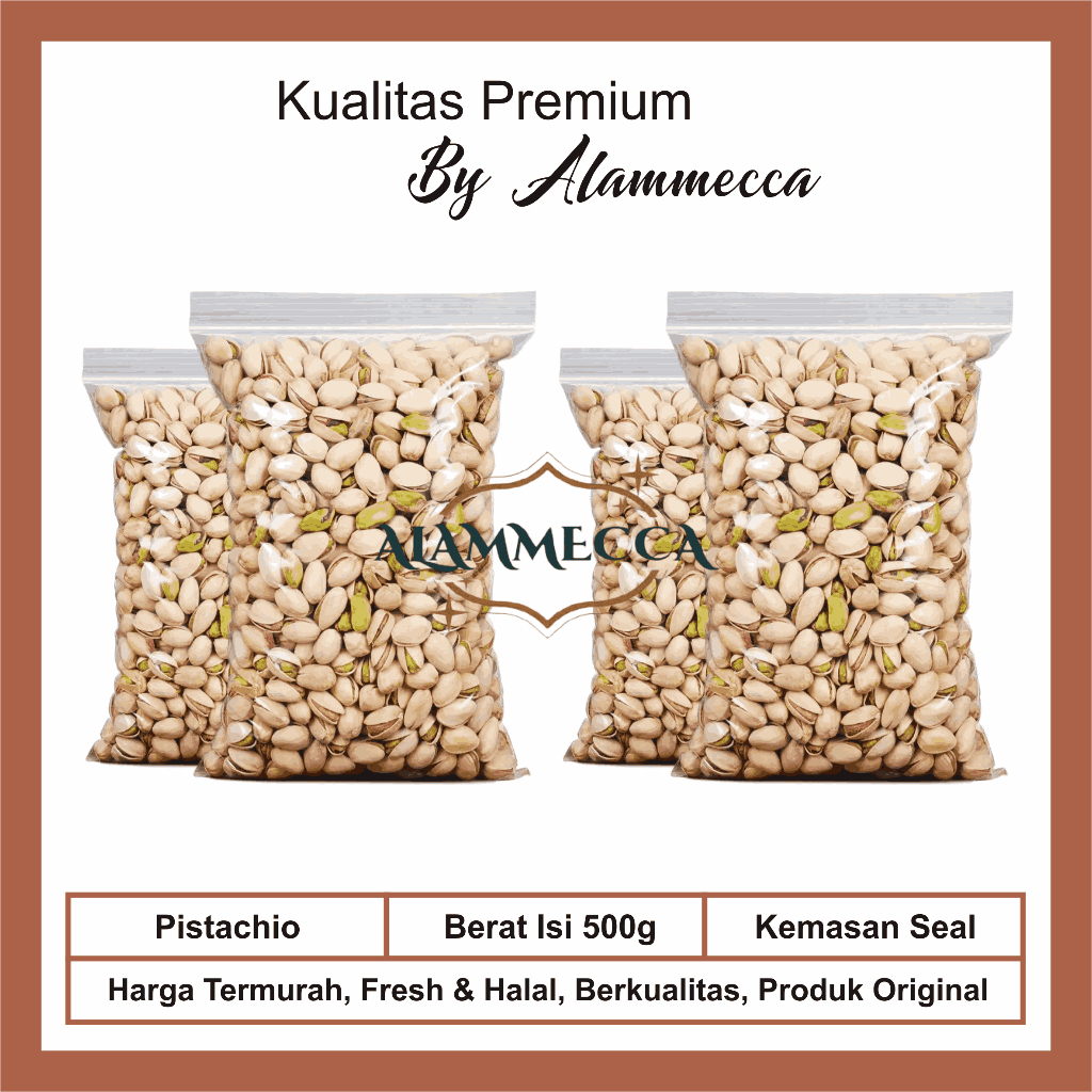 

KACANG PISTACHIO Isi 500g, KACANG FUSTUK, Fresh Halal Berkualitas By Alammecca