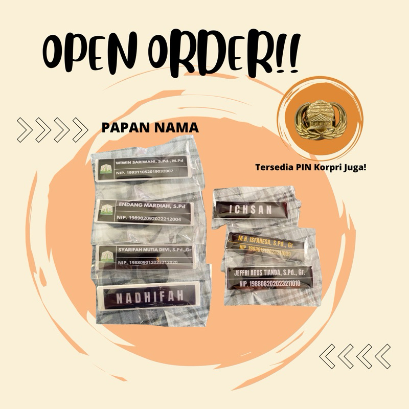 

papan nama (nametag)