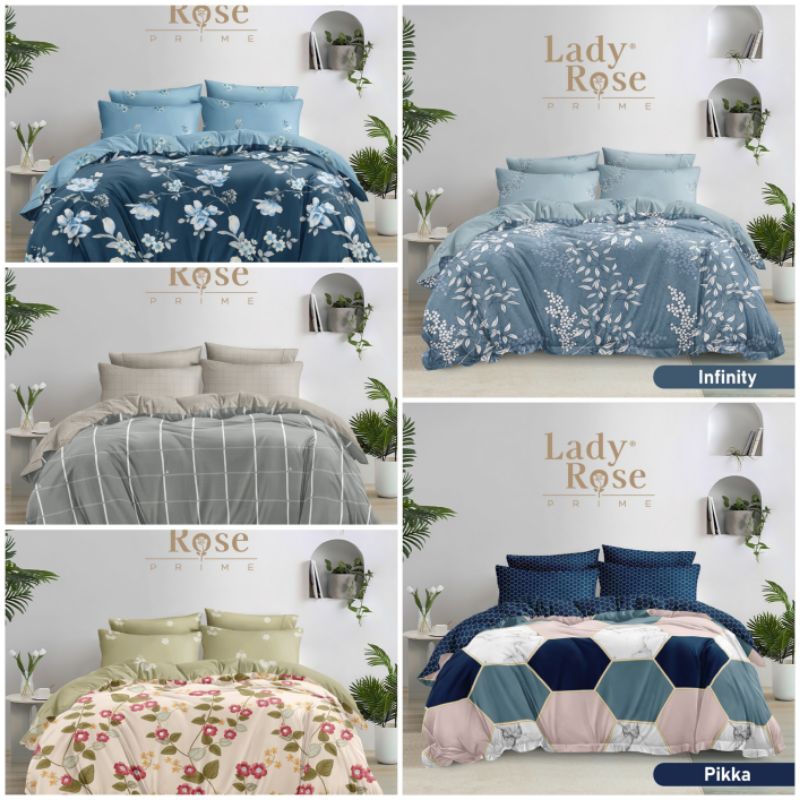 Bedcover Lady rose / Satu set bedcover Lady rose Prime ukuran 200x200 Tinggi 30cm