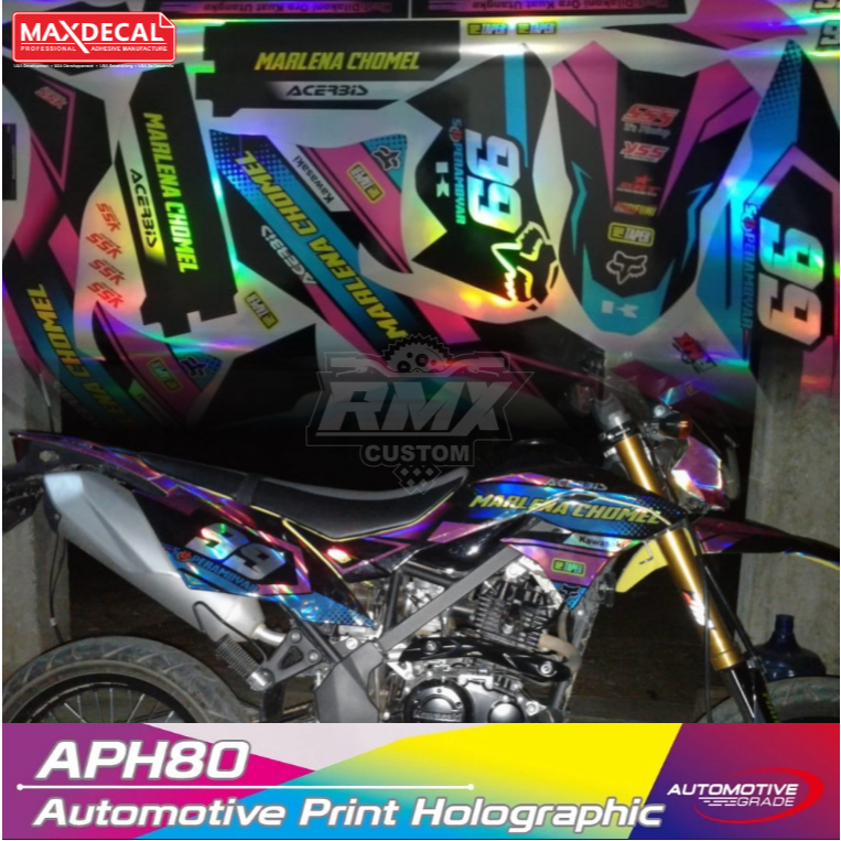 CUSTOM DECAL HOLOGRAM FULLBODY - DEKAL STIKER KROM CROM CROME CHROME PELANGI CRF 110 150 250 450 R/L