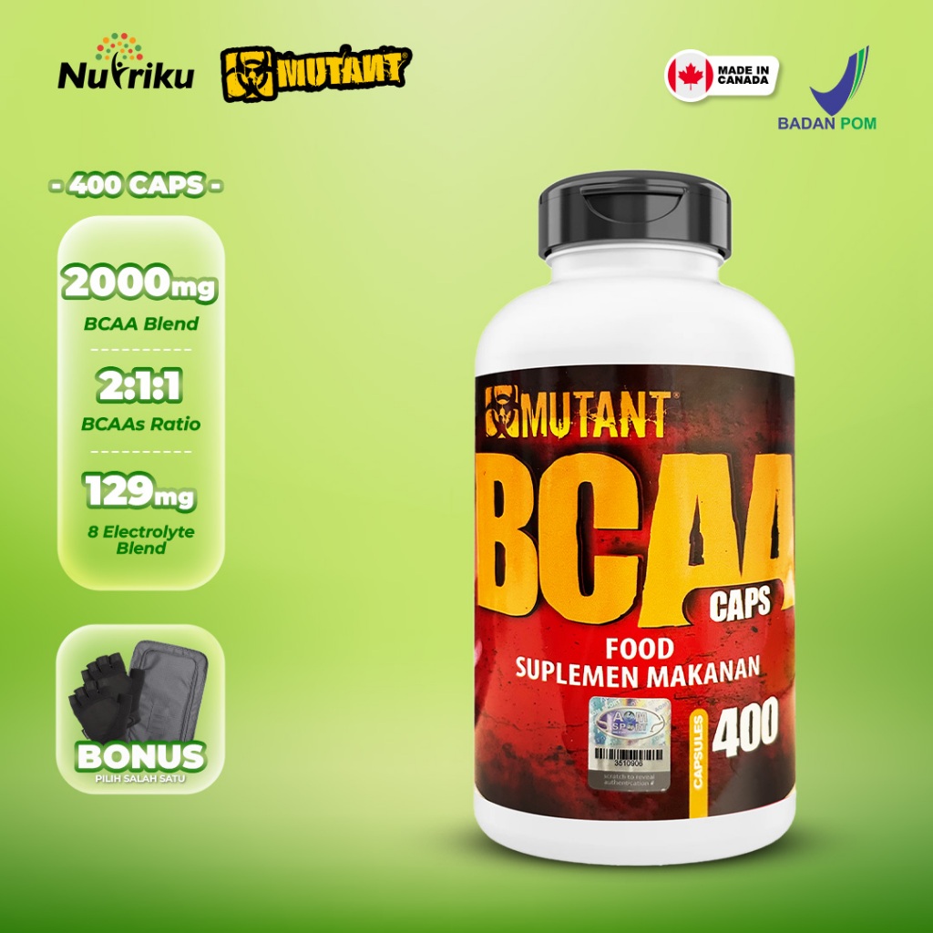 Mutant BCAA 400 Caps Kapsul Suplemen Gym Otot