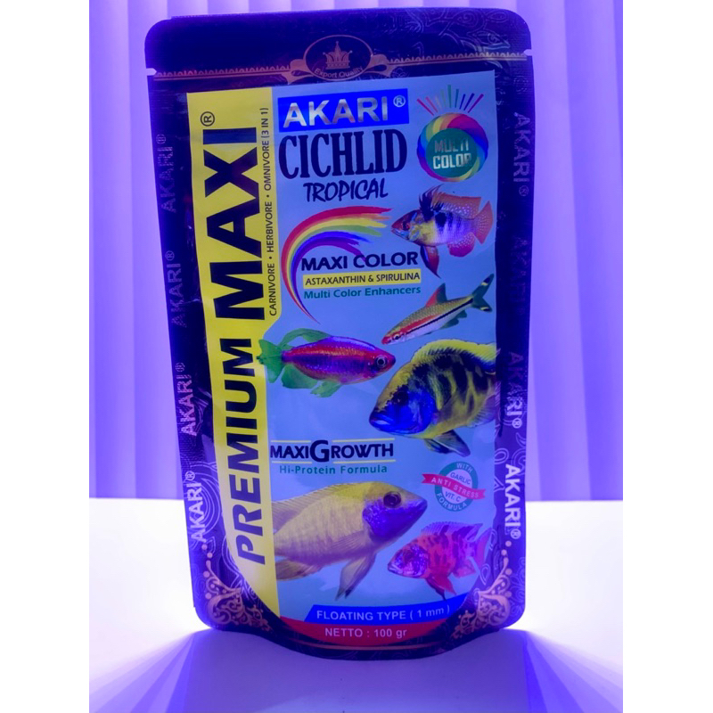 AKARI PREMIUM MAXI CICHLID 100GR PAKAN PELLET PELET MAKANAN IKAN HIAS