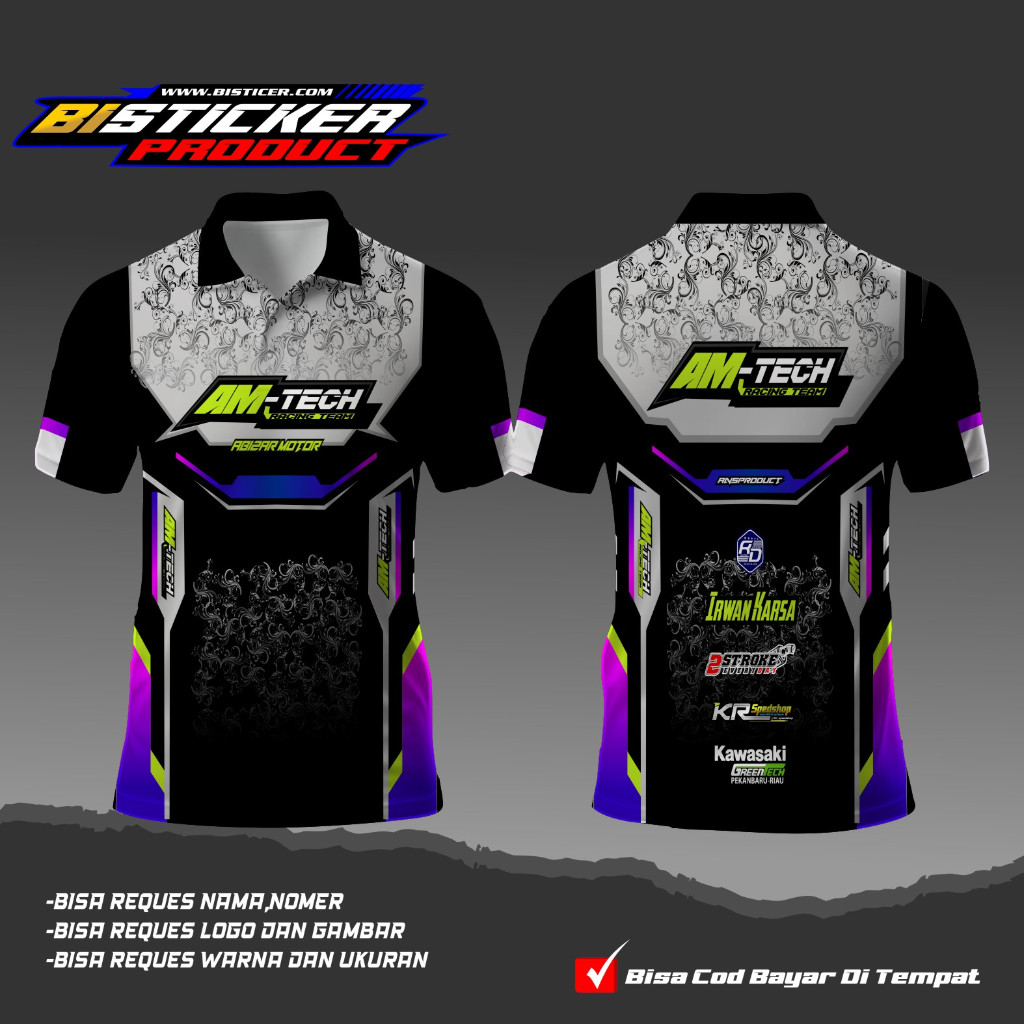 KAOS JERSEY BALAP MOTOR RACING CUSTOM PRINTING (GRATIS GANTI NAMA NOMER)