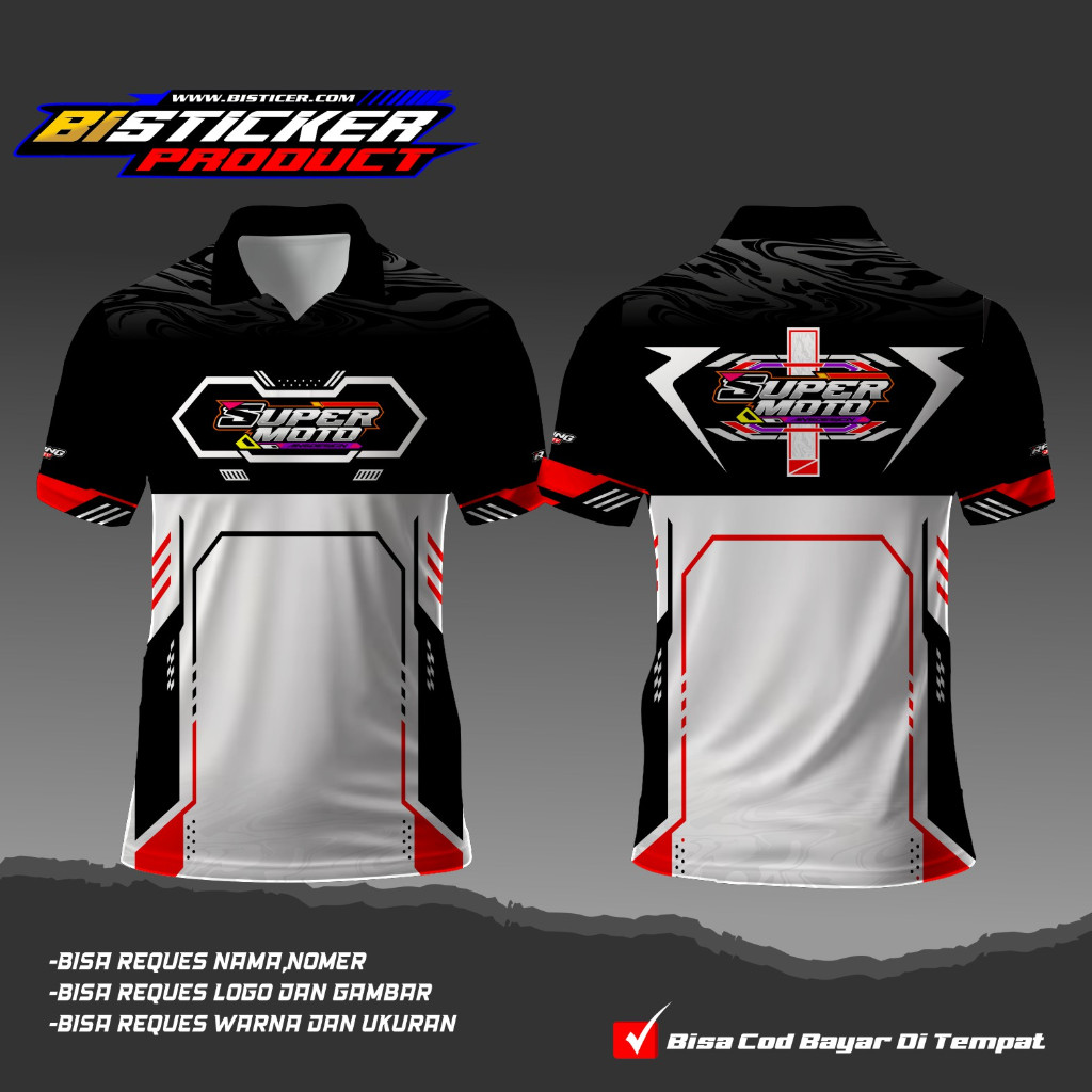 KAOS JERSEY BALAP MOTOR RACING CUSTOM PRINTING (GRATIS GANTI NAMA NOMER)