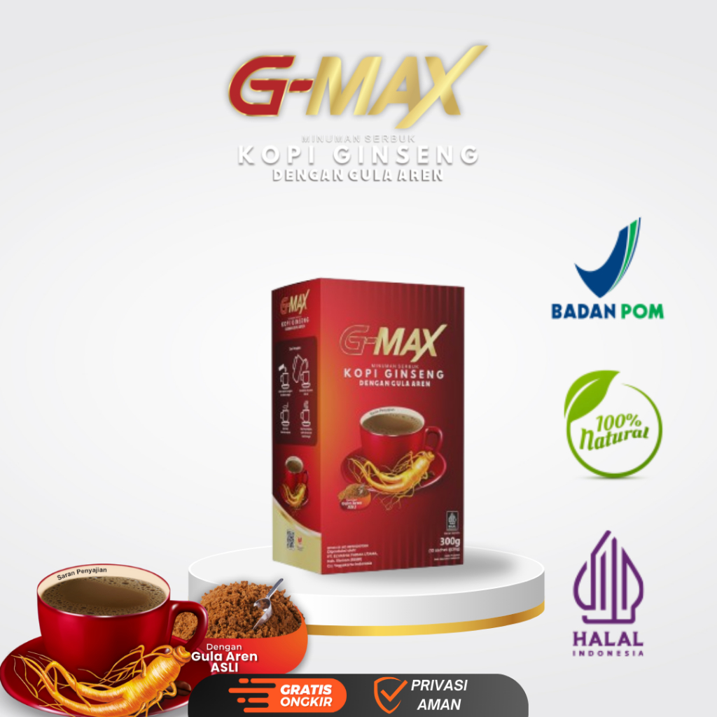

KOPI GMAX ORIGINAL 1 BOX ISI 10 sachet HALAL BPOM