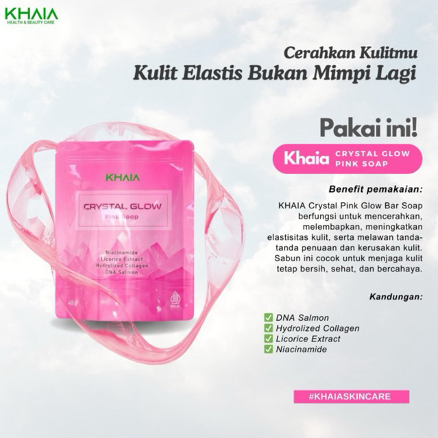 Sabun Wajah DNA Salmon Khaia-Sabun Crystal Pink Glow Khai