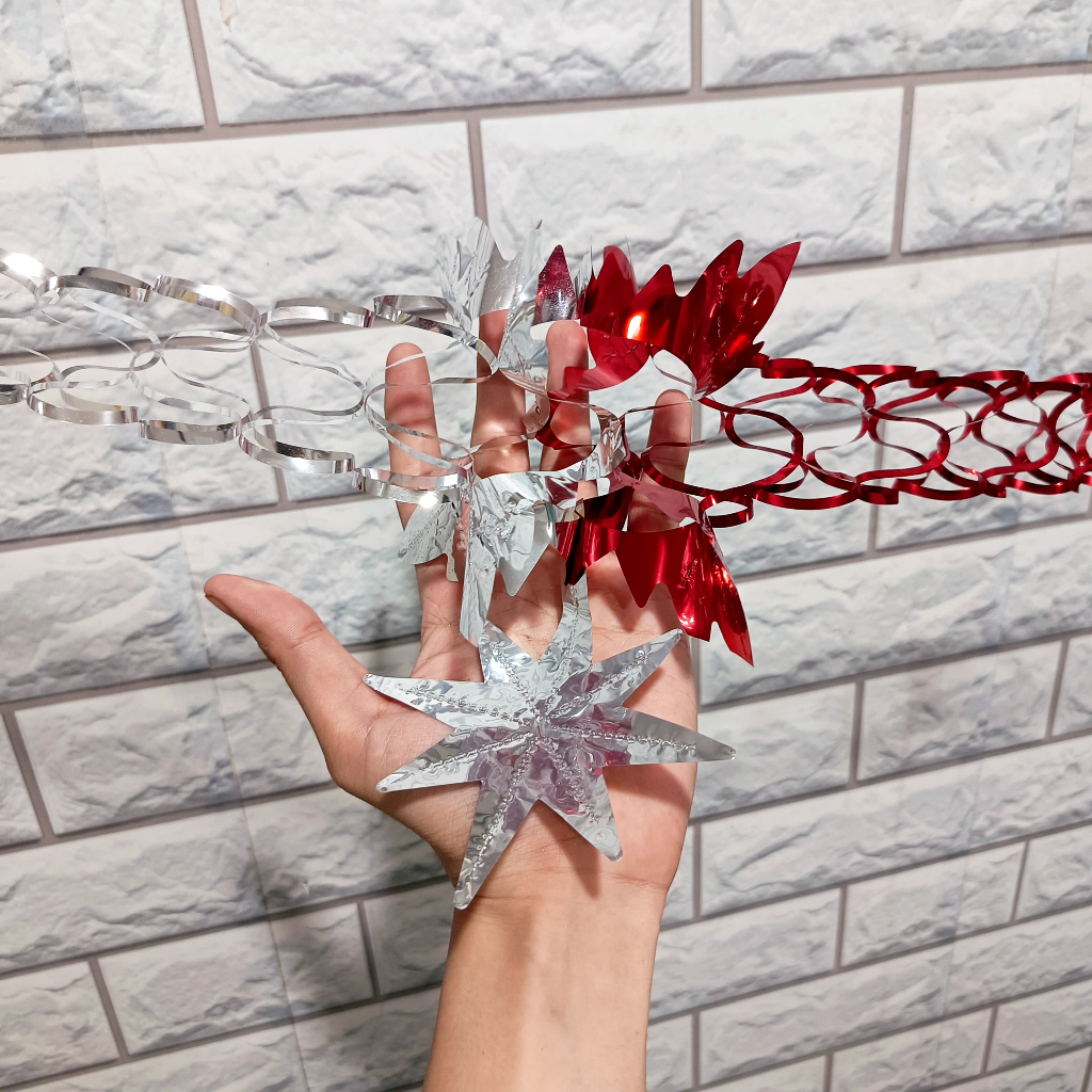 Garland bintang merah putih - Garland Hiasan Dekorasi Cantik