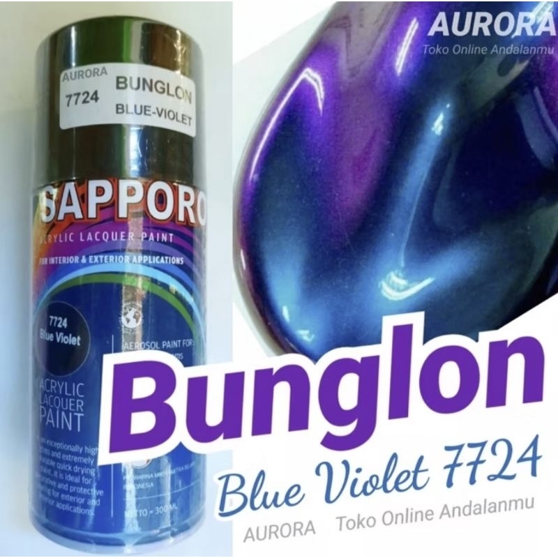 SAPPORO BUNGLON 7724 BLUE VIOLET saporo pilok pilox pylox cat semprot motor mobil sepeda