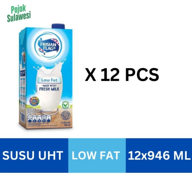 

FRISIAN FLAG Susu UHT Low Fat 946ML / 12Pc (1dus)