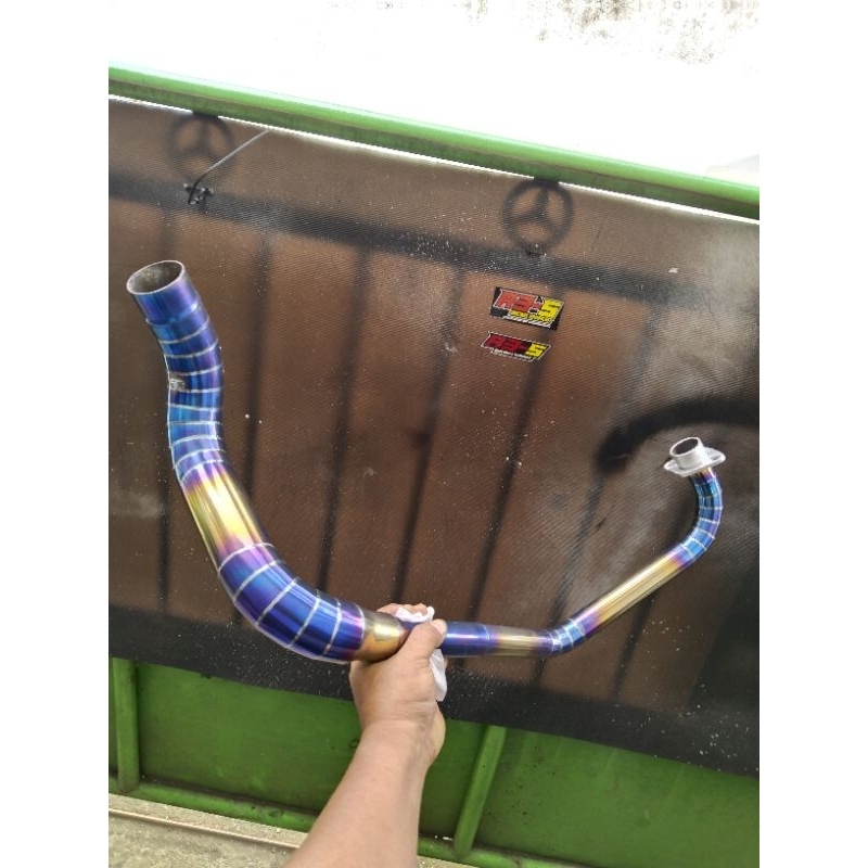 Leher Knalpot Racing Vixion Kobra Kidal blue Gold