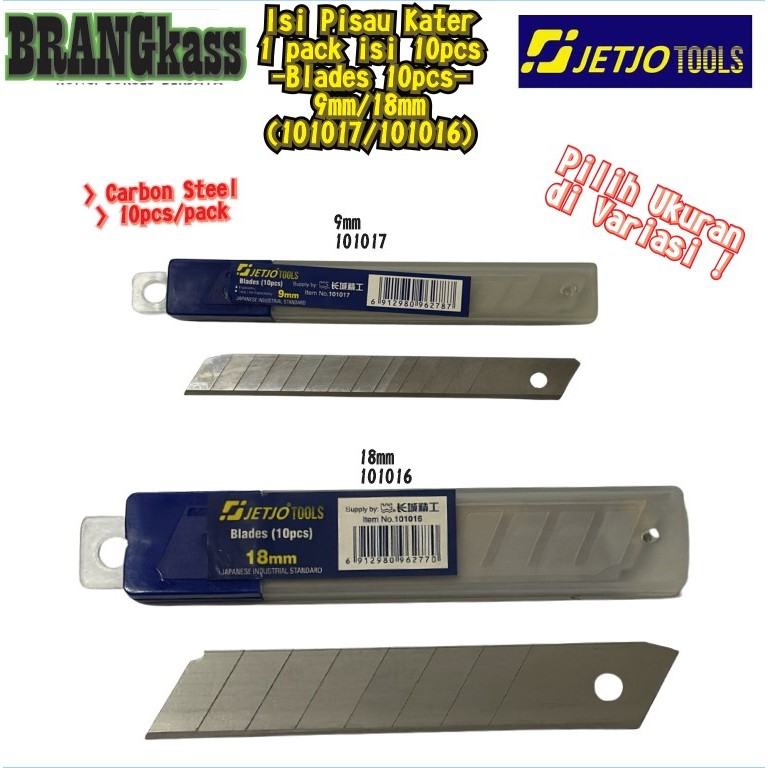

Isi kater 18mm dan 9mm,isi 10pcs JETJO TOOLS (101016-101017)