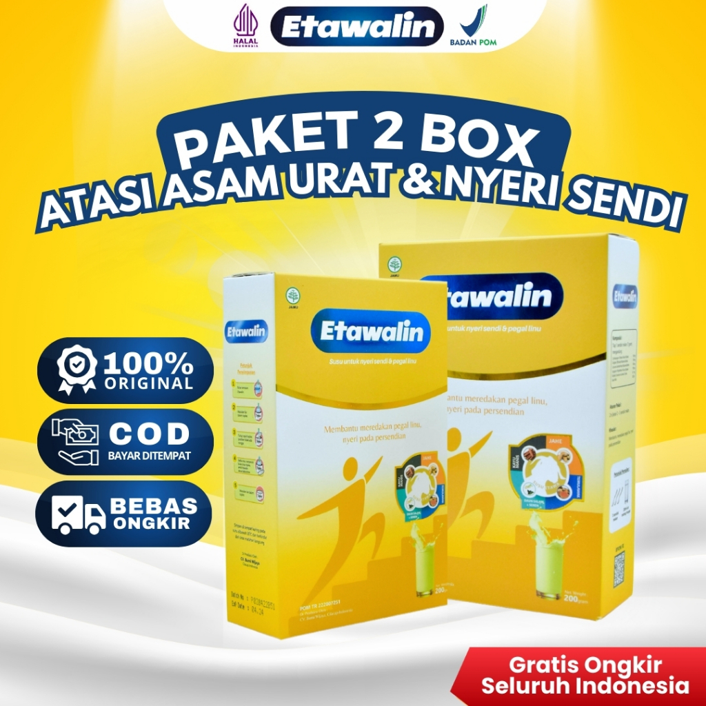 

2 Box Etawalin Susu Herbal Alami Atasi Asam Urat & Nyeri Sendi No 1 Di Indonesia 200gr BPOM