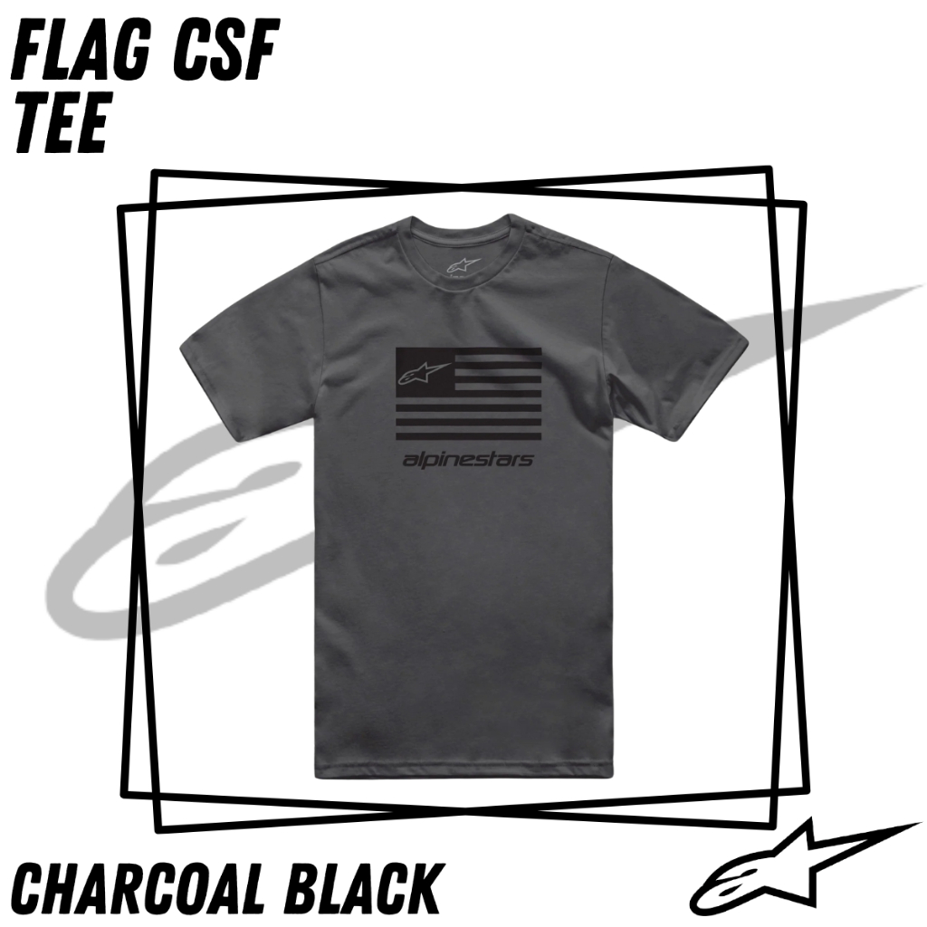 Kaos Alpinestars Flag CSF Charcoal Black Tee Shirt T-Shirt Original