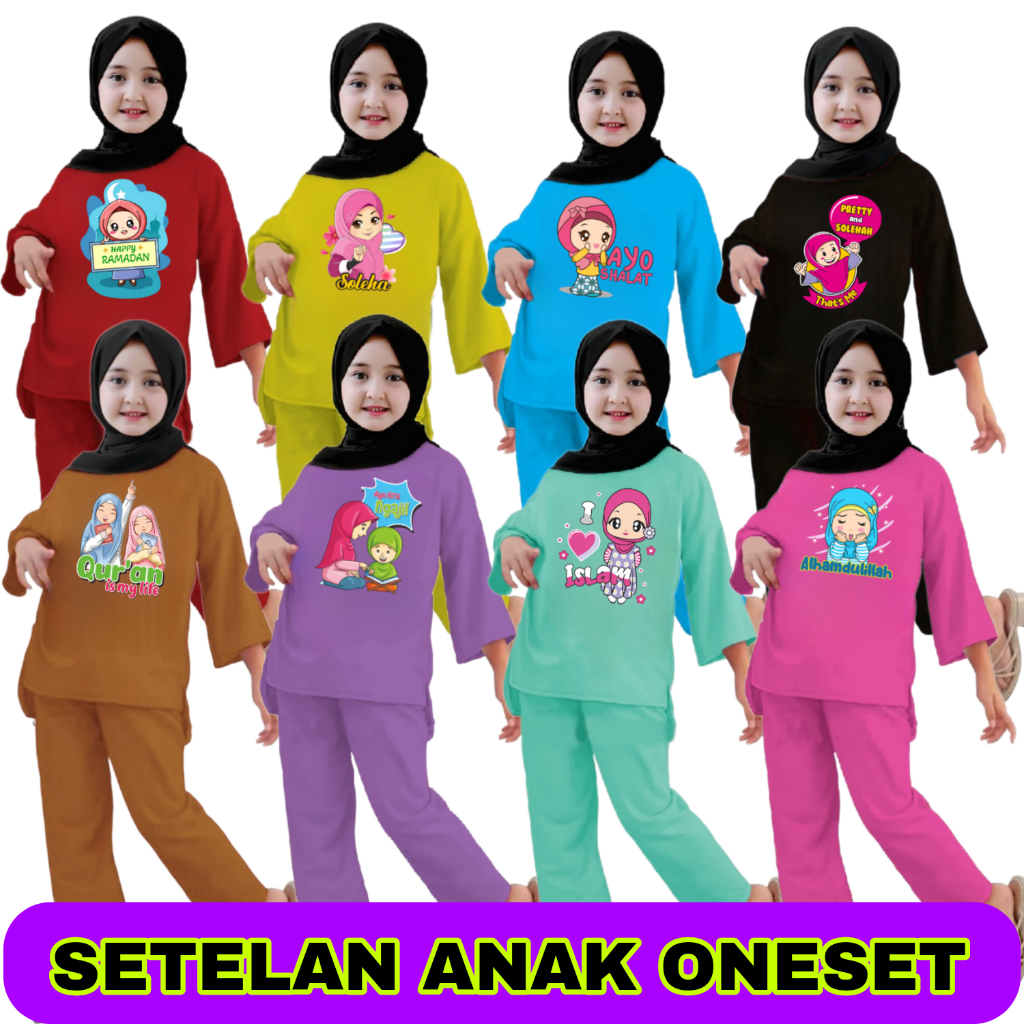 SETELAN ANAK MUSLIM ONE SET / SETELAN ANAK OVERSIZE VIRAL