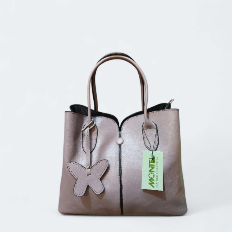 Tas kulit wanita tote bag tas kupu2 asli kulit original