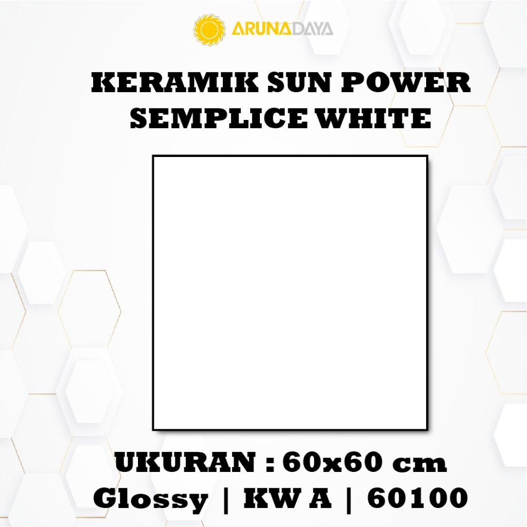 Keramik Sun Power Glossy Polished Semplice White Ukuran 60x60-Keramik Murah-Keramik Body Putih Sun P